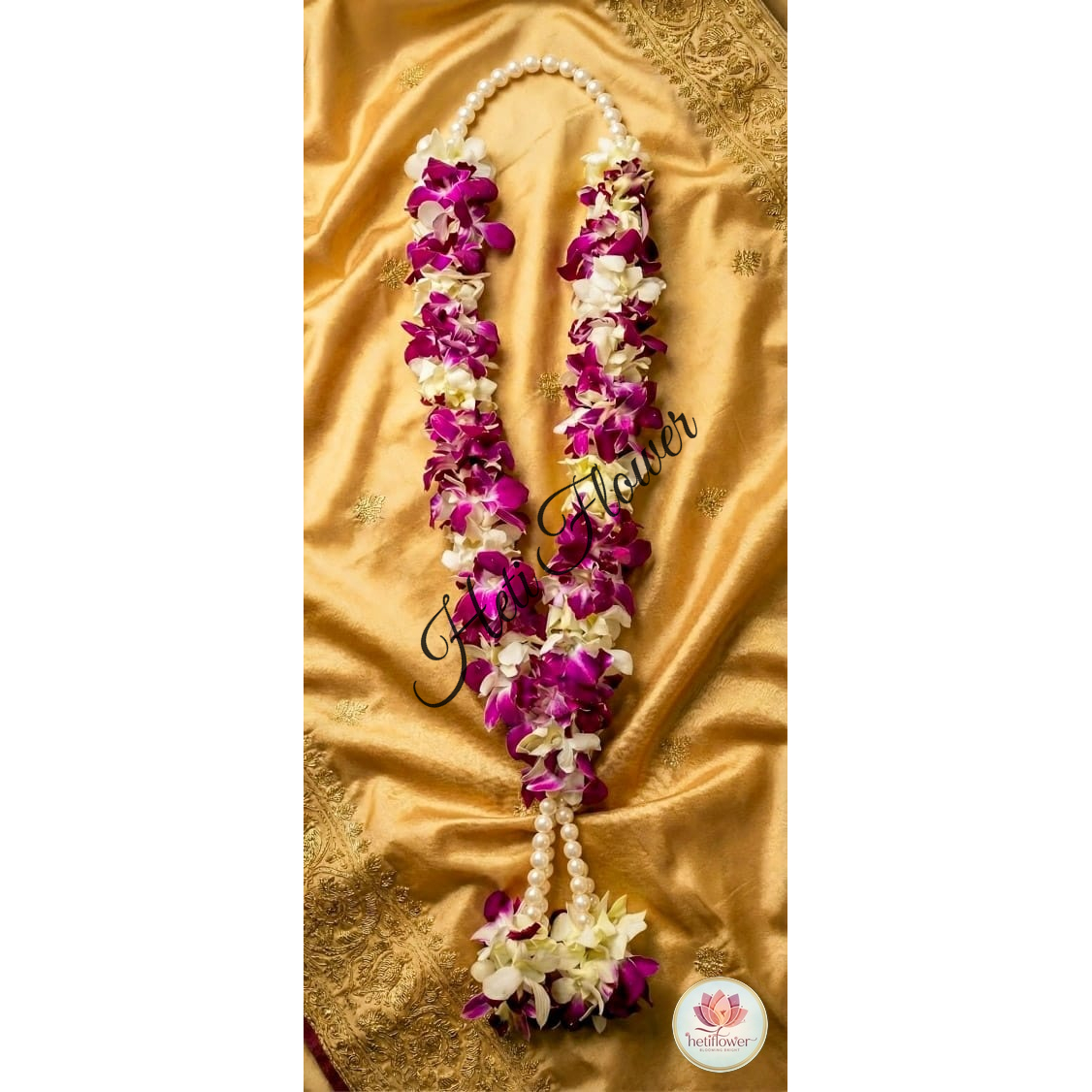 Purple & White Orchid Varmala